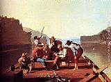 Ferrymen Playing Cards by George Caleb Bingham